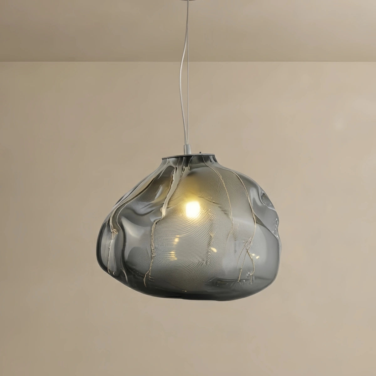 Vetro Minimalist Glass Pendant Light — Clear/Gray/Amber LED Ball 3 Sizes Dining Room