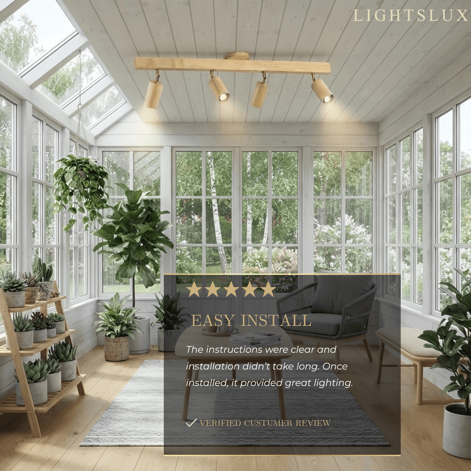 Zenno Modern Wood Track Lighting -- Adjustable Spotlights Walnut/Wood