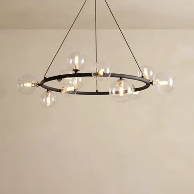 Nebula Art Deco Gold Chandelier - Metal Frame with Bubble Design for Living Room