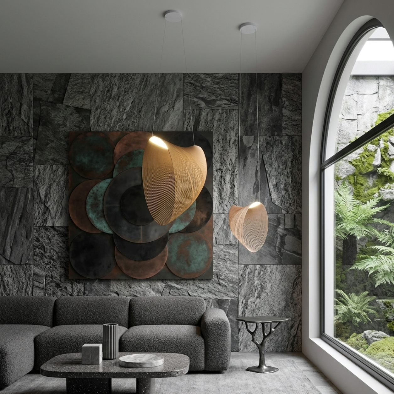 Zenno Art Deco Pendant Light - Irregular Wooden Design for Dining Room
