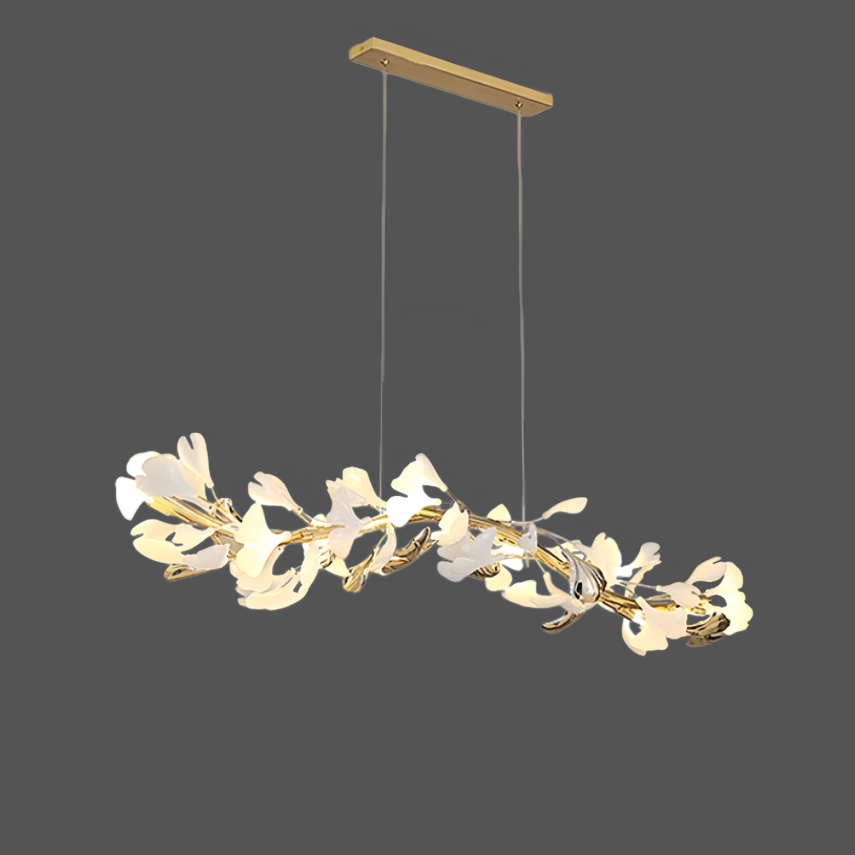 Excelis Art Deco Chandelier - Gold Ceramic/Metal for Living Room