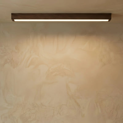 Zenno Minimalist Linear Ceiling Light -- Natural Wood/Walnut for Hallway