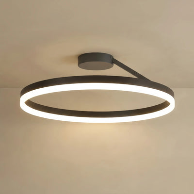 Embrace Modern Circular Flush Mount Ceiling Light – Black/White for Bedroom