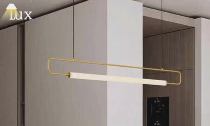 Arcato Minimalist Rectangular Pendant Light - Metal & Acrylic for Kitchen