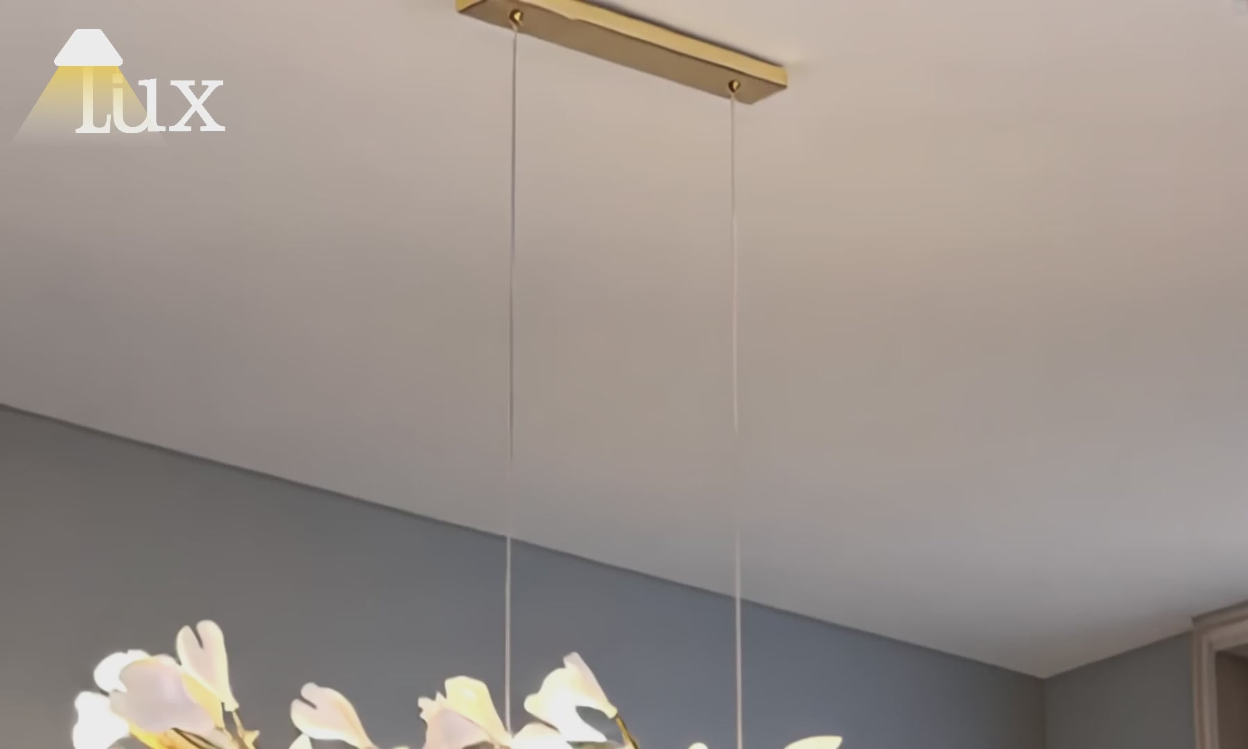 Excelis Art Deco Chandelier - Gold Ceramic/Metal for Living Room