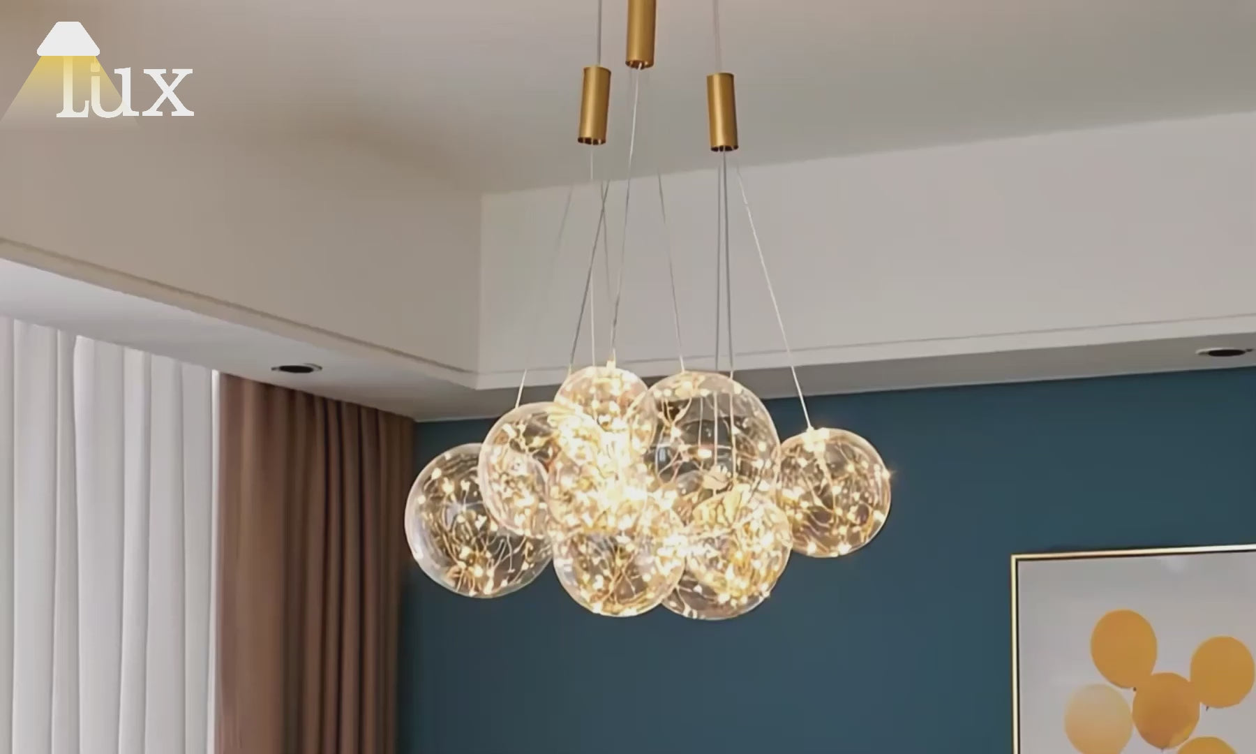 Nebula Designer Bubble Pendant Light — Clear Glass for Dining Room