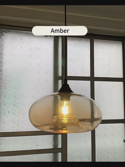 Morandia Modern Glass Pendant Light – Bread-Shaped Kitchen Island Lamp, 5 Colors
