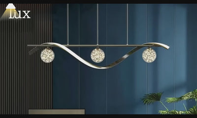 Nebula Modern Pendant Light - Black/Gold Metal/Glass for Dining Room
