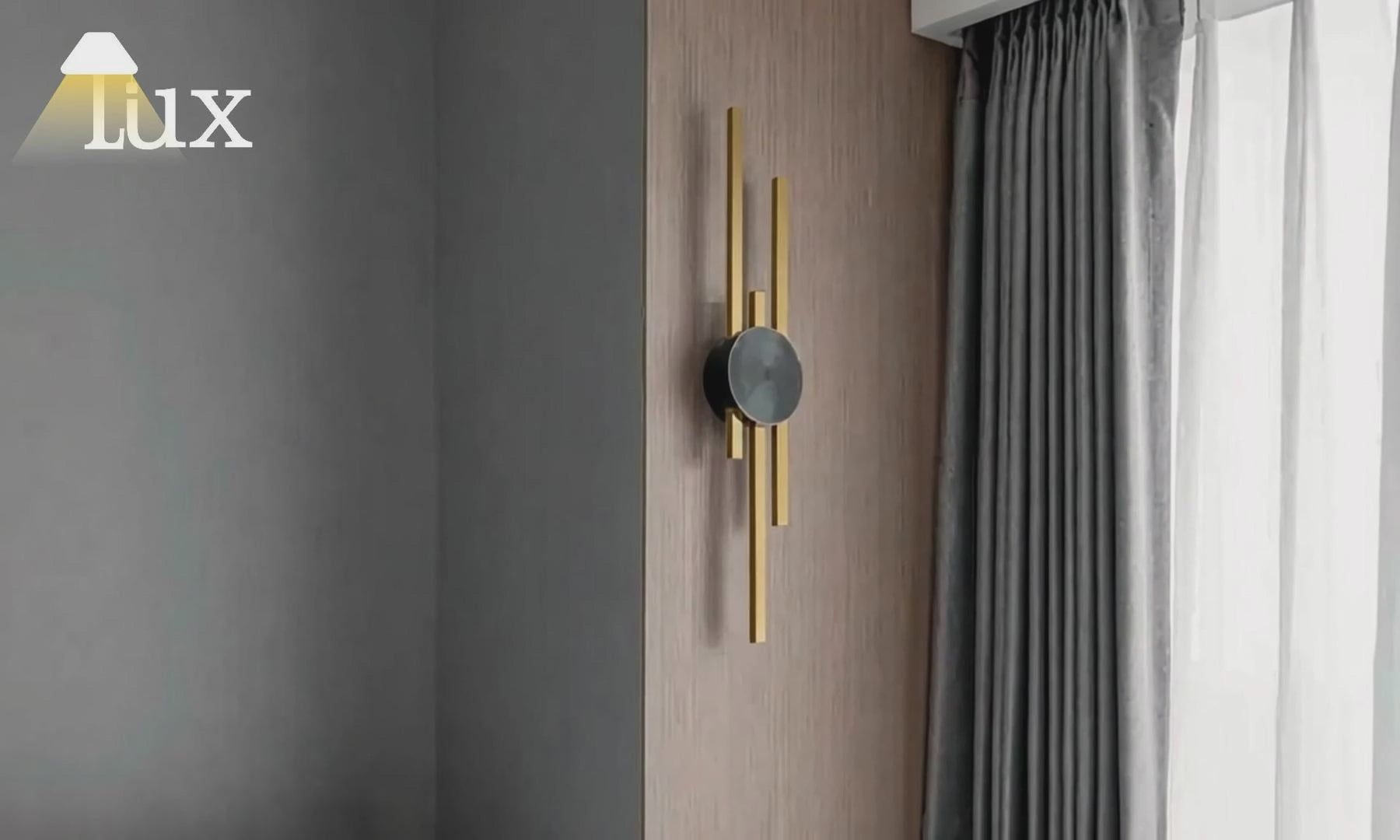 Arcato Modern Linear Wall Lamp - Black/Gold Metal for Living Room