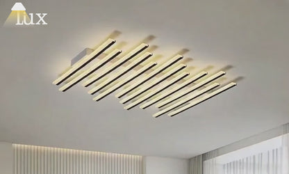 Arcato Minimalist Linear Flush Mount Light - Metal Ceiling Light for Living Room