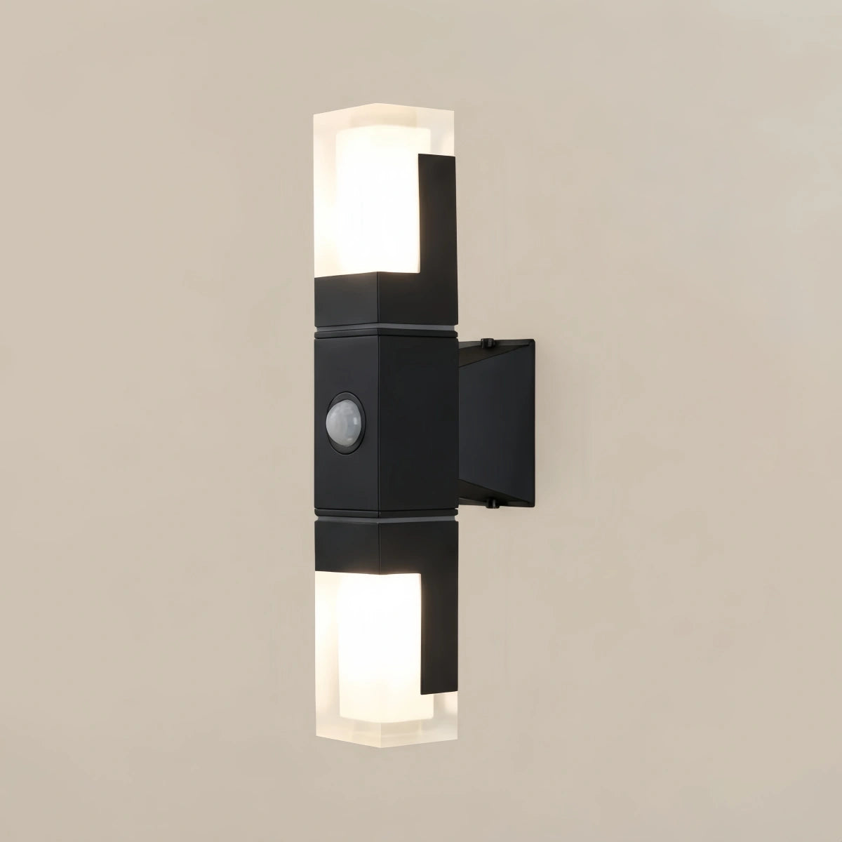 Arcato Modern Rectangle Wall Sconce - Black Metal for Garden/Outdoor Spaces