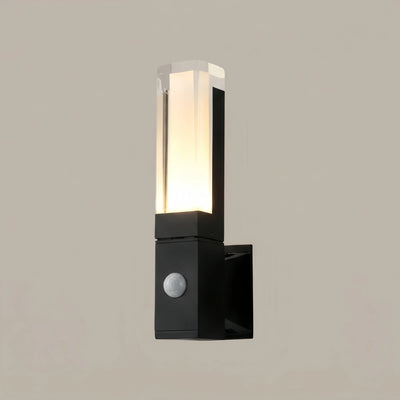 Arcato Modern Rectangle Wall Sconce - Black Metal for Garden/Outdoor Spaces