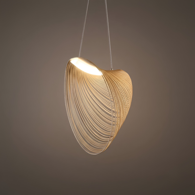 Zenno Art Deco Pendant Light - Irregular Wooden Design for Dining Room