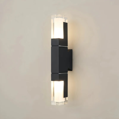 Arcato Modern Rectangle Wall Sconce - Black Metal for Garden/Outdoor Spaces