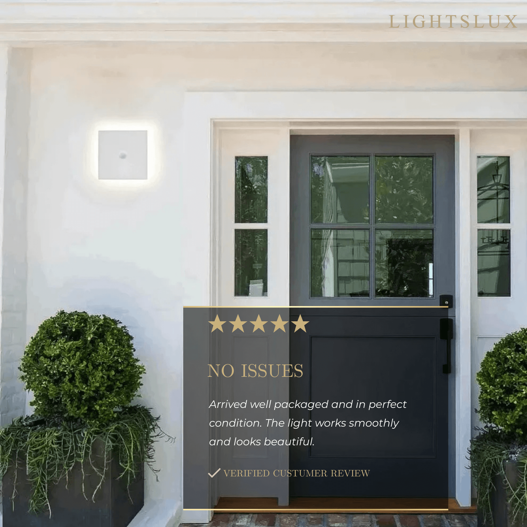 Solara Minimalist LED Outdoor Wall Lamp – Black/White Round/Square Porch Sensor Light