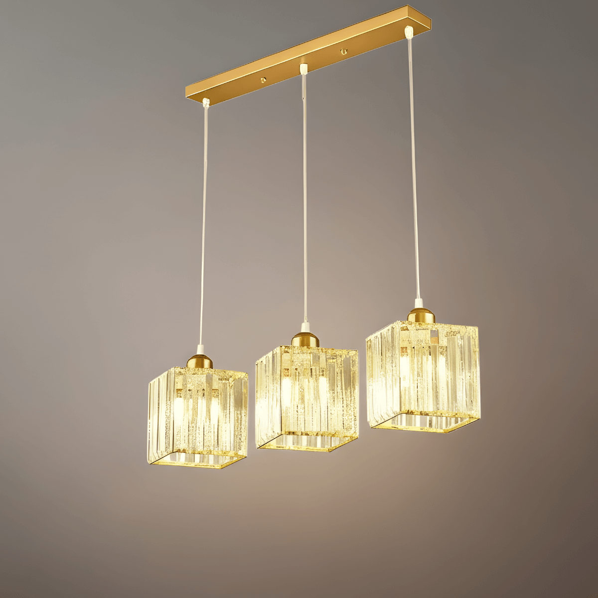 Vetro Nordic LED Pendant Light-Metal/Glass Black/Gold for Dining Room/Living Room