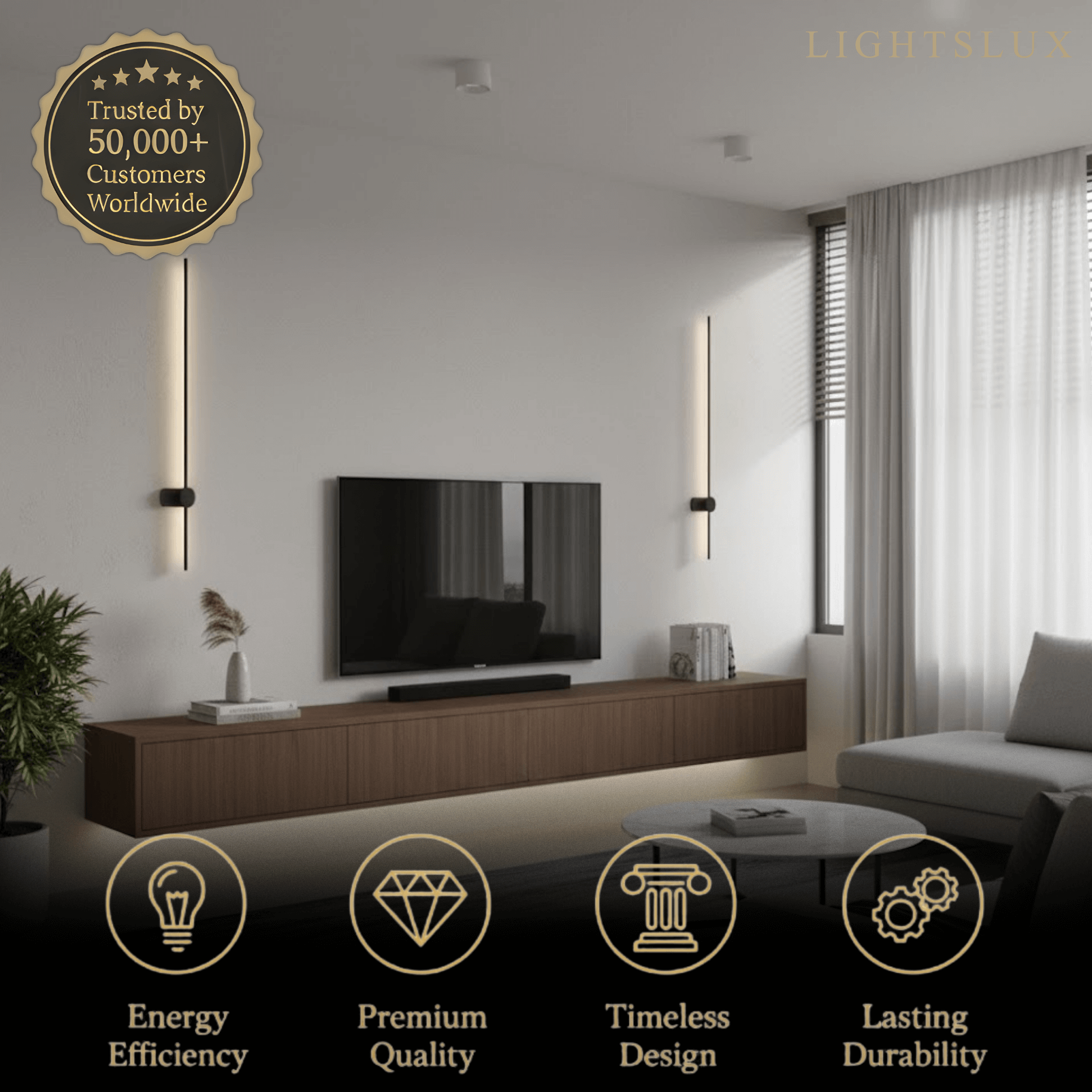 Arcato Minimalist LED Wall Lamp- Linear Light for Bedroom