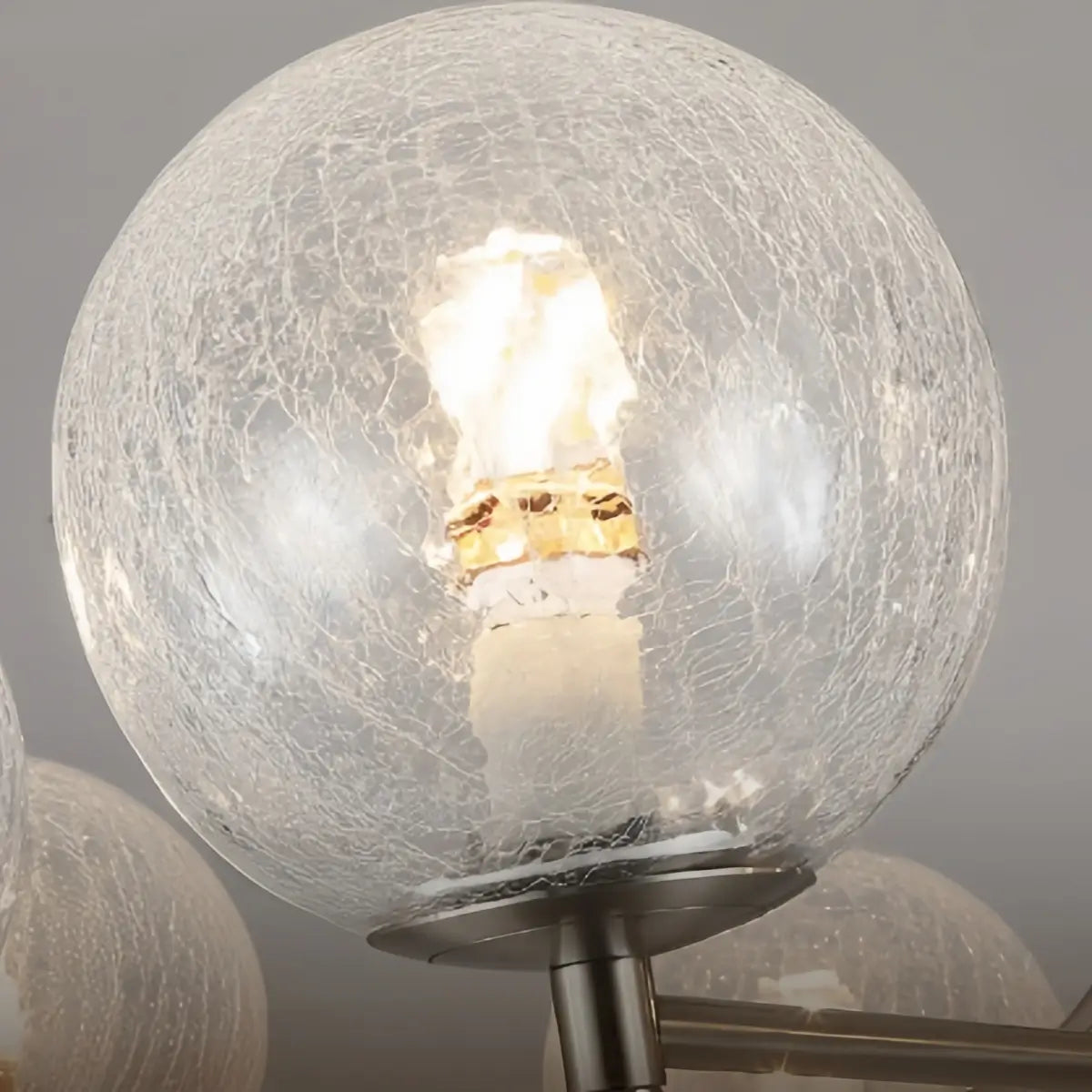 Velora Modern Natural Chandelier with Glass Shades for Living Spaces